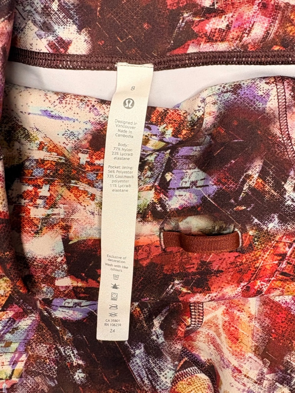 Lululemon Wunder Train High-Rise 6" Bike shorts in Urbantricity Multi print Sz 8 - Picture 12 of 14